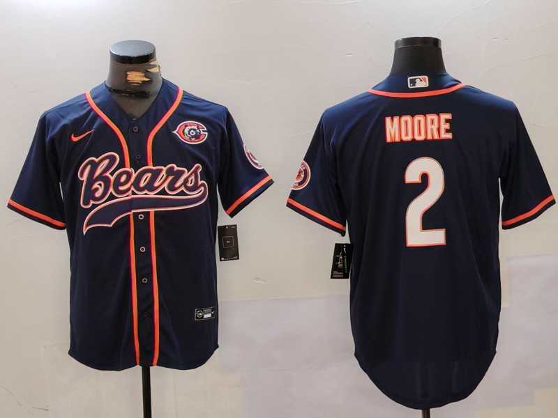 Men's Chicago Bears #2 DJ Moore Navy Throwback With Patch Cool Base Stitched Baseball Jersey,We sell and wholesale Men's Chicago Bears #2 DJ Moore Navy Throwback With Patch Cool Base Stitched Baseball Jersey on line form chian!